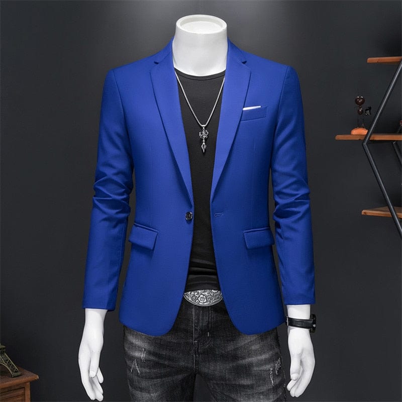 Showlu Fashion Store 0 High Quality Business Slim Fit Single Buttons Suits Jacket Men Slim Fit Casual Fashion Wedding Groom Tuxedo Blazer Coats 6XL-M