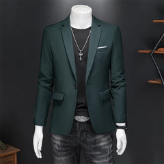 Showlu Fashion Store 0 High Quality Business Slim Fit Single Buttons Suits Jacket Men Slim Fit Casual Fashion Wedding Groom Tuxedo Blazer Coats 6XL-M