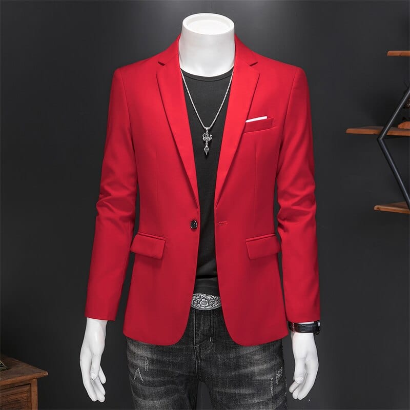 Showlu Fashion Store 0 High Quality Business Slim Fit Single Buttons Suits Jacket Men Slim Fit Casual Fashion Wedding Groom Tuxedo Blazer Coats 6XL-M