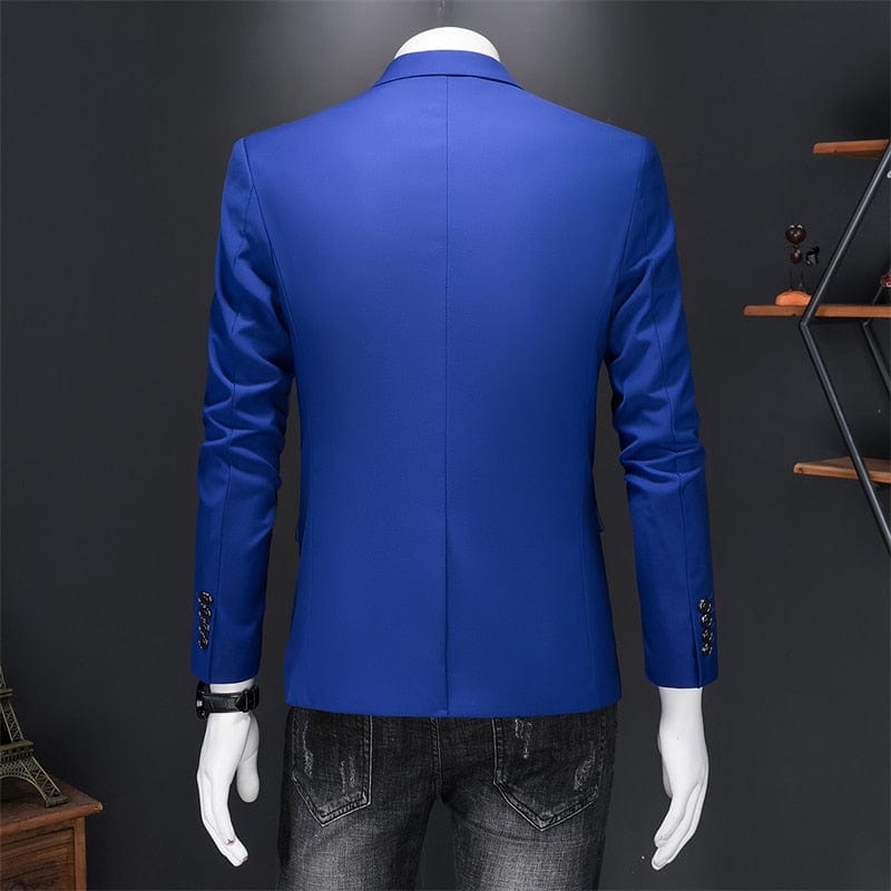 Showlu Fashion Store 0 High Quality Business Slim Fit Single Buttons Suits Jacket Men Slim Fit Casual Fashion Wedding Groom Tuxedo Blazer Coats 6XL-M