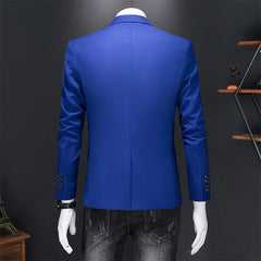 Showlu Fashion Store 0 High Quality Business Slim Fit Single Buttons Suits Jacket Men Slim Fit Casual Fashion Wedding Groom Tuxedo Blazer Coats 6XL-M