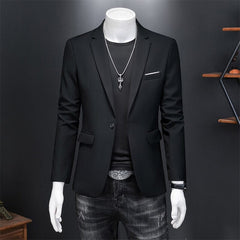 Showlu Fashion Store 0 High Quality Business Slim Fit Single Buttons Suits Jacket Men Slim Fit Casual Fashion Wedding Groom Tuxedo Blazer Coats 6XL-M