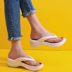 Showlu Fashion Store 0 JMPRS Thick Sole Wedges Flip Flops for Women 2023 Summer Clip Toe Platform Sandals Woman Non Slip Beach Slippers Outdoor Slides