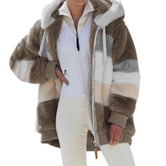  Showlu Fashion Store 0 Khaki / XXXL Winter Coat for Women Oversize Long Teddy Bear Coat Warm Thickening Fleece Faux Fur Coats Winter Jacket Women Long Sleeve Top