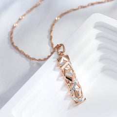 Showlu Fashion Store 0 Kinel New Fashion Square Wide Pendant Necklace for Women 585 Rose Gold Silver Color Mix Boho Long Necklace Ethnic Retro Jewelry