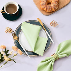 Showlu Fashion Store 0 Light Green 50 Pcs Satin Table Napkins 12x12inches Square Dinner Napkins Washable Soft Table Napkins for Wedding Birthday Parties Decoration