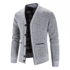 Showlu Fashion Store 0 light grey / M New Sweaters Coats Men Winter Thicker Knitted Cardigan Sweatercoats Slim Fit Mens Knit Warm Sweater Jackets Men Knit Clothes