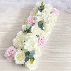 Showlu Fashion Store 0 light pink A Luxury Wedding Road Cited Flowers Rose Peony Hydrangea Mix DIY Arched Door Flower Row Window T Station Wedding Decoration