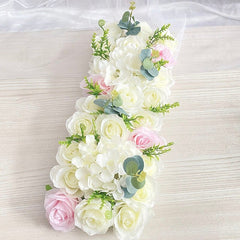 Showlu Fashion Store 0 light pink C Luxury Wedding Road Cited Flowers Rose Peony Hydrangea Mix DIY Arched Door Flower Row Window T Station Wedding Decoration