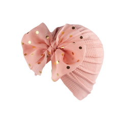 Showlu Fashion Store 0 light pink Lovely Shiny Bowknot Baby Hat Cute Solid Color Baby Girls Boys Hat Turban Soft Newborn Infant Cap Beanies Head Wraps