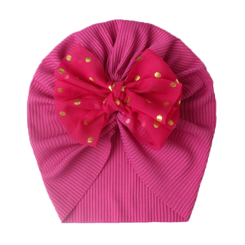 Showlu Fashion Store 0 Light red Lovely Shiny Bowknot Baby Hat Cute Solid Color Baby Girls Boys Hat Turban Soft Newborn Infant Cap Beanies Head Wraps