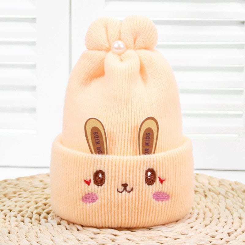 Showlu Fashion Store 0 LightPink Newborn Girl&Boy Hats Baby Soft Warm Crochet Knit Cartoon Beanie Cap Cute Baby Hats for 0-6 Months Baby Winter Hat for Kids