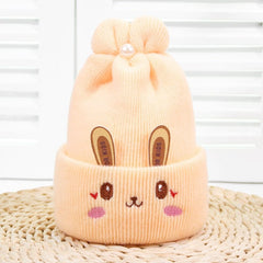 Showlu Fashion Store 0 LightPink Newborn Girl&Boy Hats Baby Soft Warm Crochet Knit Cartoon Beanie Cap Cute Baby Hats for 0-6 Months Baby Winter Hat for Kids