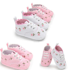 Showlu Fashion Store 0 lioraitiin Summer Baby Infant Girl Soft Sole Crib Toddler Canvas Cute Flower Sneaker Shoes