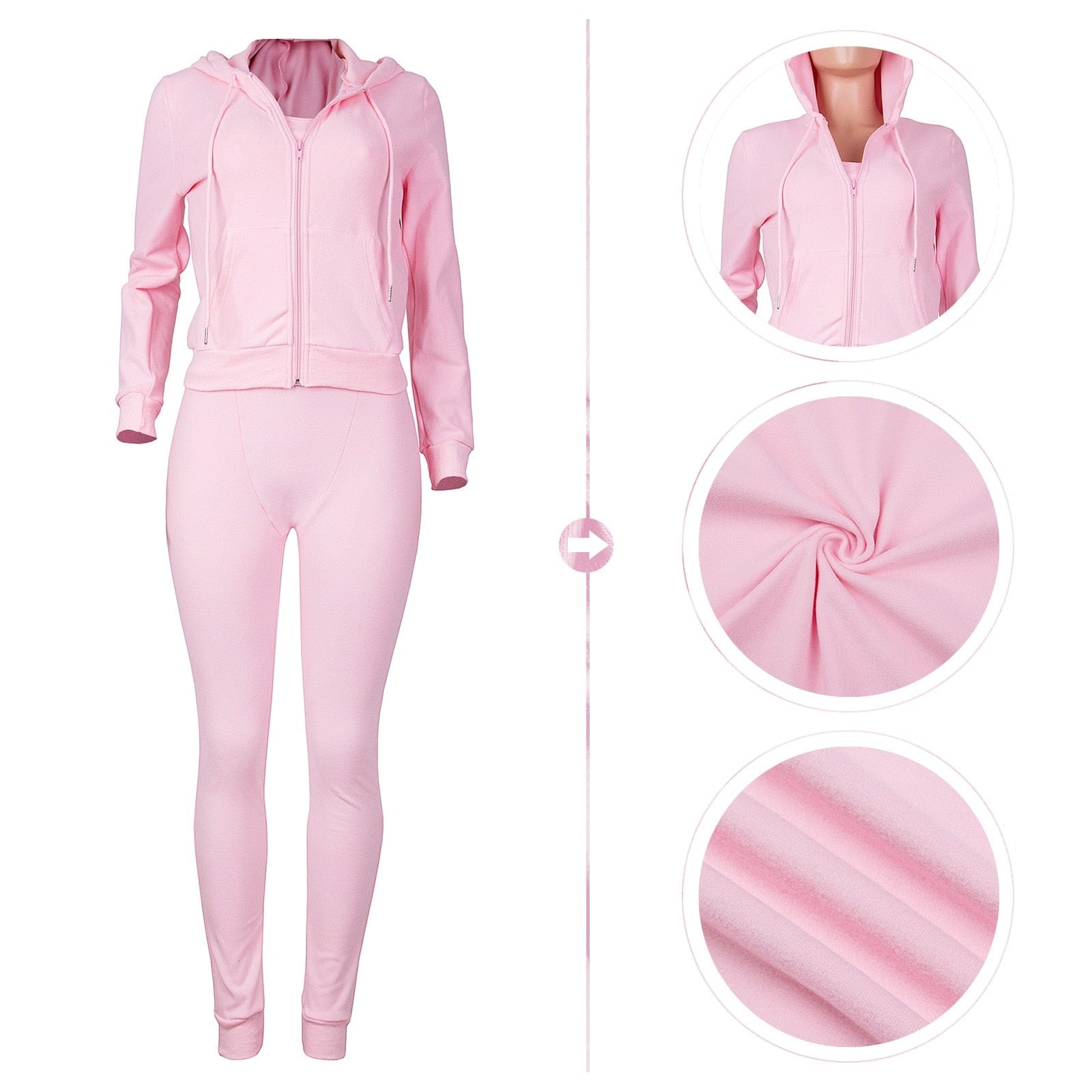 Showlu Fashion Store 0 Luxurious Thick Fleece 3-Piece Sweatsuit