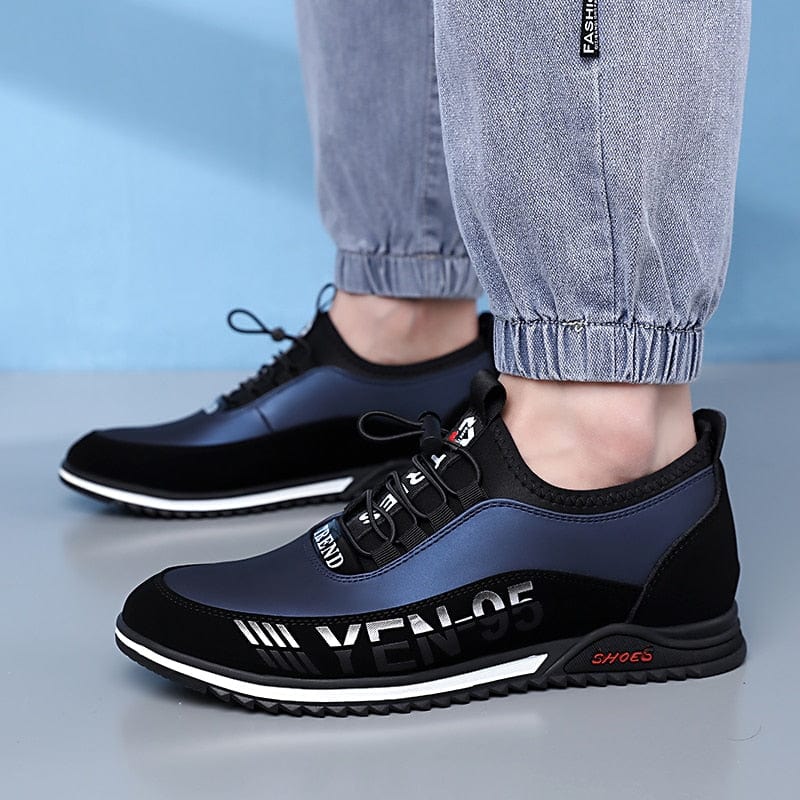 Showlu Fashion Store 0 Men PU Leather Shoes Men's Casual Shoes Breathable Lightweight Black Sneakers Outdoor Driving Shoes Mens Business Men Shoes