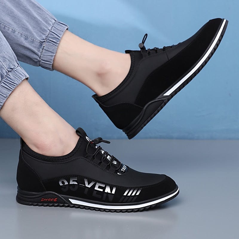 Showlu Fashion Store 0 Men PU Leather Shoes Men's Casual Shoes Breathable Lightweight Black Sneakers Outdoor Driving Shoes Mens Business Men Shoes