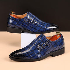 Showlu Fashion Store 0 Men's Casual Business Leather Shoes Mens Buckle Square Toe Dress Office Flats Men Fashion Wedding Party Oxfords EU Size 37-48