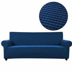 Showlu Fashion Store 0 Navy blue / 1-Seat 90-140cm 305-350cm Size Velvet Sofa Covers for Living Room Solid Sectional Sofa Cover Elastic Couch Cover Home Decor Fundas Sofa Slipover