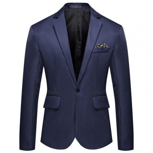 Showlu Fashion Store 0 Navy Blue / M / China Formal Casual Formal Lapel Suit Coat for Business   Men Blazer Formal Casual Formal Lapel Suit Coat for Business