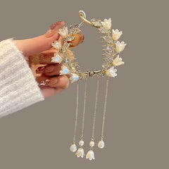 Showlu Fashion Store 0 New Angel Wings Pearl Rhinestone Tassel Pill Head Ponytail Buckle Hair Clip Female Korean Hair Card Hair Accessories