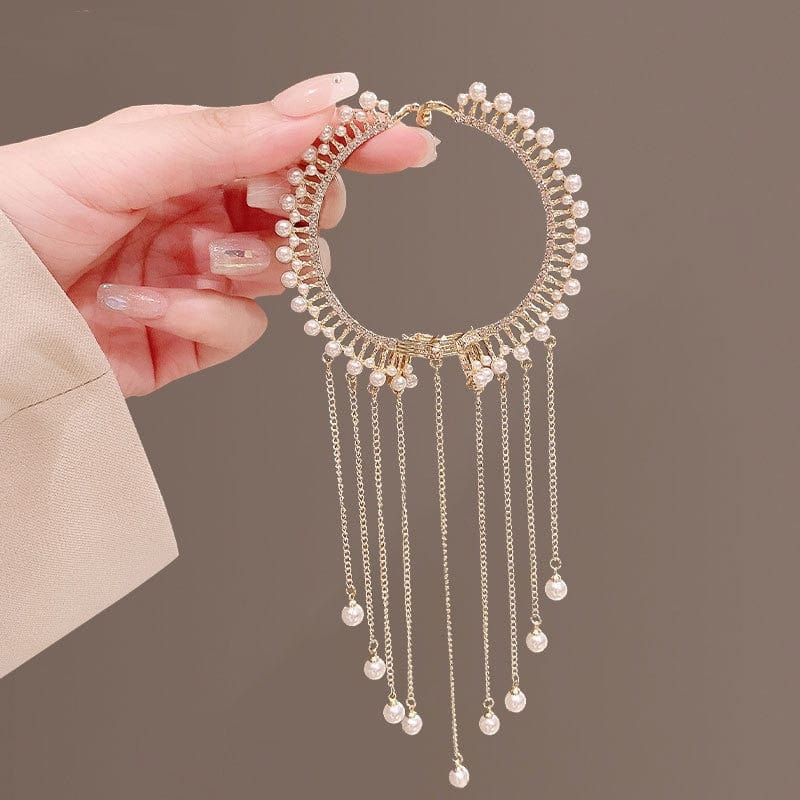 Showlu Fashion Store 0 New Angel Wings Pearl Rhinestone Tassel Pill Head Ponytail Buckle Hair Clip Female Korean Hair Card Hair Accessories