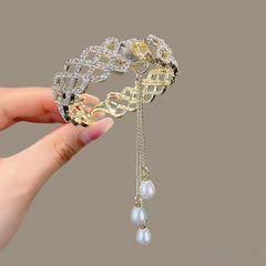 Showlu Fashion Store 0 New Angel Wings Pearl Rhinestone Tassel Pill Head Ponytail Buckle Hair Clip Female Korean Hair Card Hair Accessories