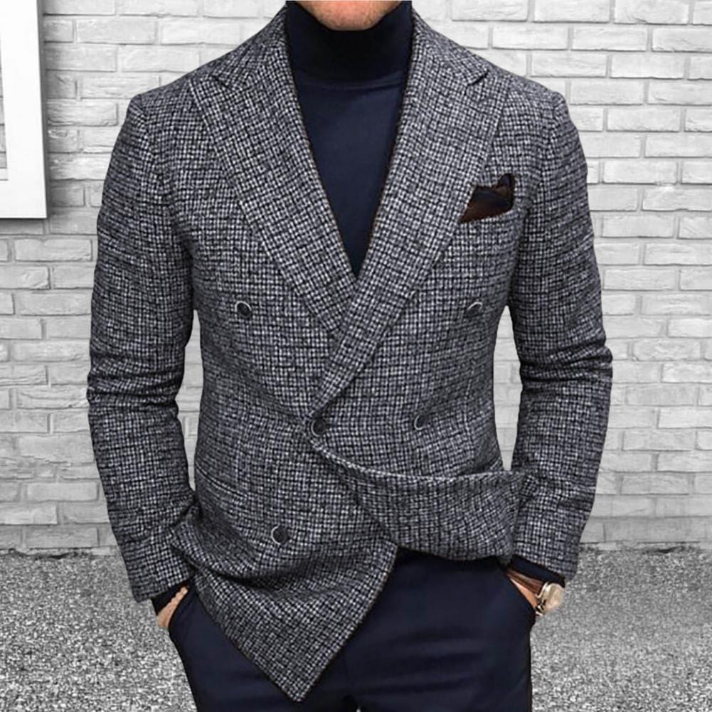 Showlu Fashion Store 0 New Fashion Men's Blazer Cotton Slim Korea Style Suit Blazer-Masculino Male Suits Jacket Blazers Men Clothing Plus Size 4XL