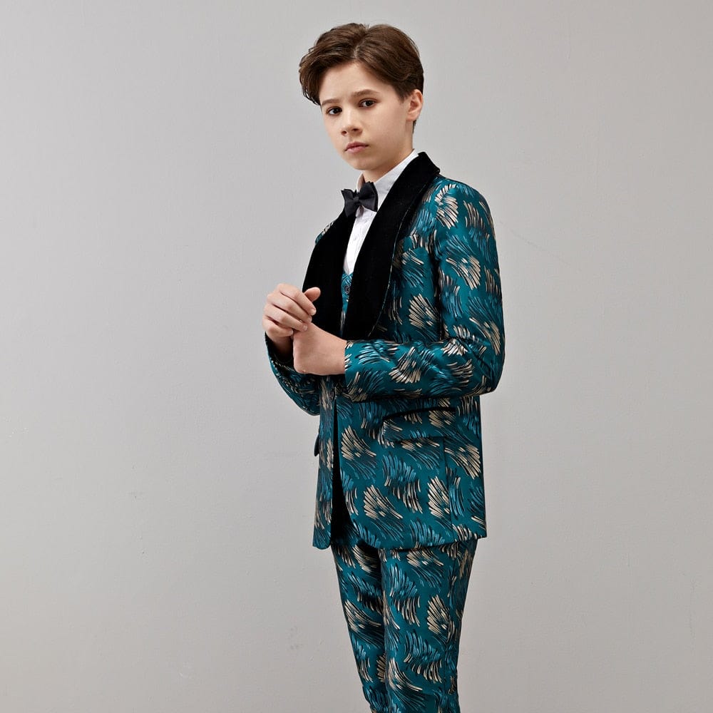 Showlu Fashion Store 0 New Kids Wedding Blazer Baby Boys Suit Jackets Formal Coat+ Pants+vest 3 Piece Boy Suits Formal for Wedding Party Boy