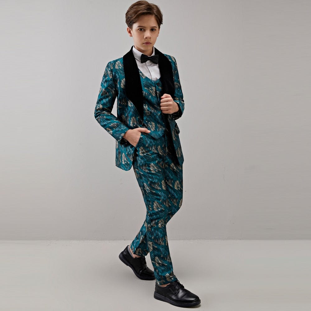 Showlu Fashion Store 0 New Kids Wedding Blazer Baby Boys Suit Jackets Formal Coat+ Pants+vest 3 Piece Boy Suits Formal for Wedding Party Boy