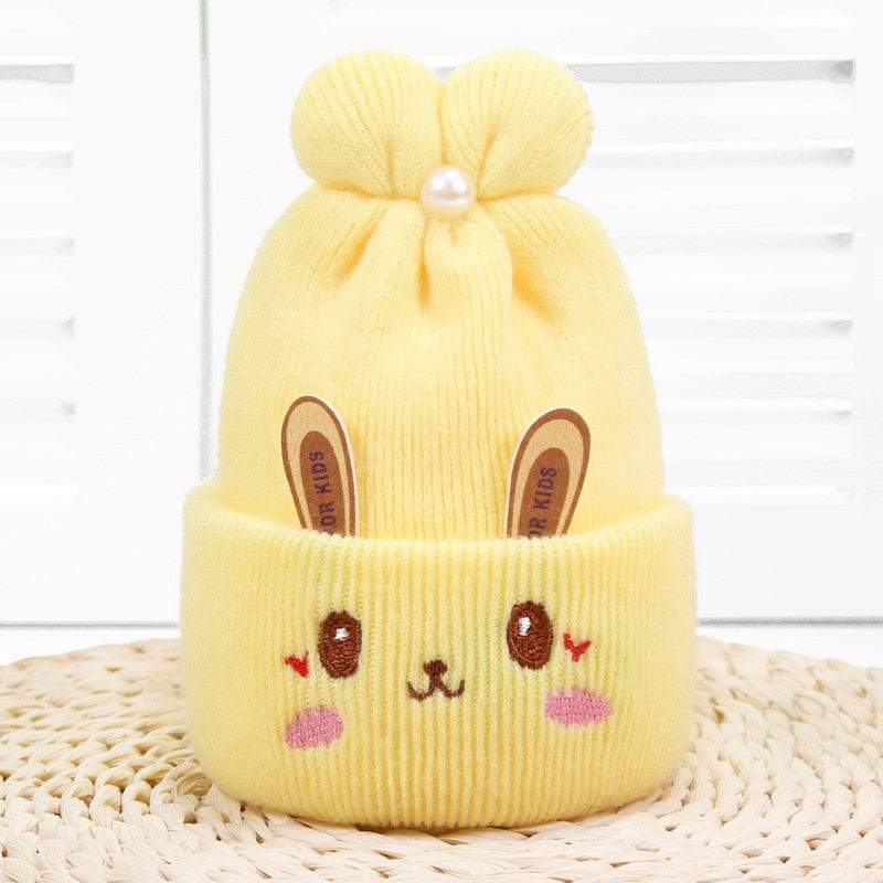 Showlu Fashion Store 0 Newborn Girl&Boy Hats Baby Soft Warm Crochet Knit Cartoon Beanie Cap Cute Baby Hats for 0-6 Months Baby Winter Hat for Kids