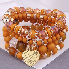 Showlu Fashion Store 0 orange DIEZI Bohemian White Crystal Beads Strand Bracelets For Women Girls Ethnic Tree Of Life Charm Wrap Bracelet Pulseira Feminina