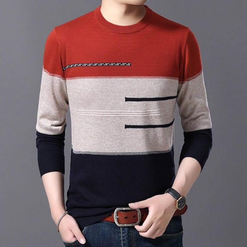 Showlu Fashion Store 0 Orange / M 2022 Casual Thick Warm Winter Luxury Knitted Pull Sweater Men Wear Jersey Dress Pullover Knit Mens Sweaters Male Fashions 71819