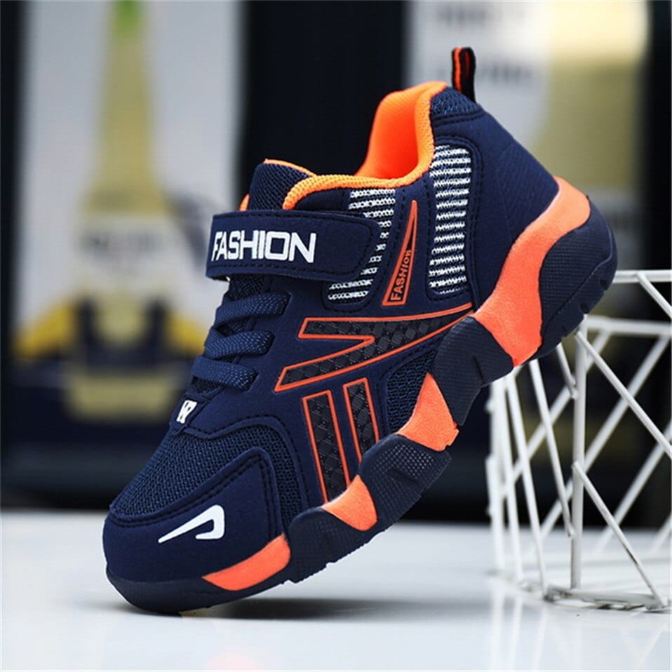 Showlu Fashion Store 0 Orange(Mesh) / 28 Sport Kids Sneakers Boys Casual Shoes For Children Sneakers Girls Shoes Leather Anti-slippery Fashion tenis infantil menino Mesh