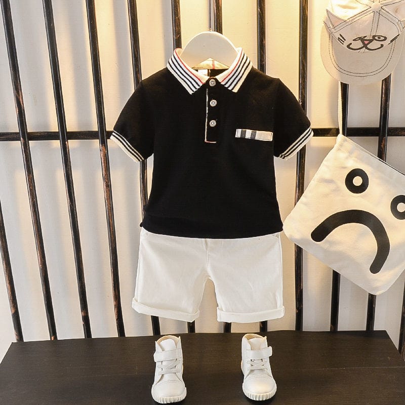 Showlu Fashion Store 0 picture color14 / 12M Baby Little Boy's Clothing Set Summer White Black Children Kid's Sport Suit Toddler Boys Formal Clothes Sets 1 2 3 4 5 Years