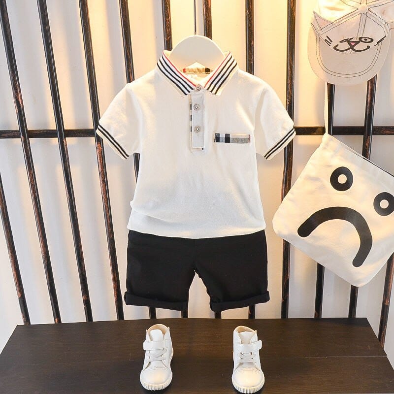 Showlu Fashion Store 0 picture color15 / 12M Baby Little Boy's Clothing Set Summer White Black Children Kid's Sport Suit Toddler Boys Formal Clothes Sets 1 2 3 4 5 Years