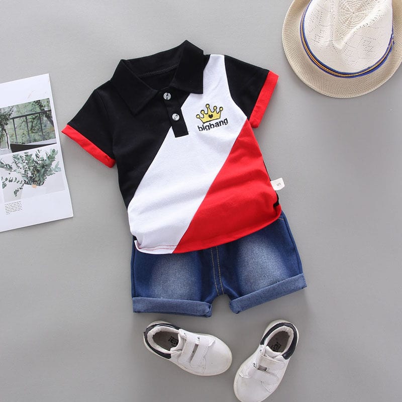 Showlu Fashion Store 0 picture color19 / 12M Baby Little Boy's Clothing Set Summer White Black Children Kid's Sport Suit Toddler Boys Formal Clothes Sets 1 2 3 4 5 Years