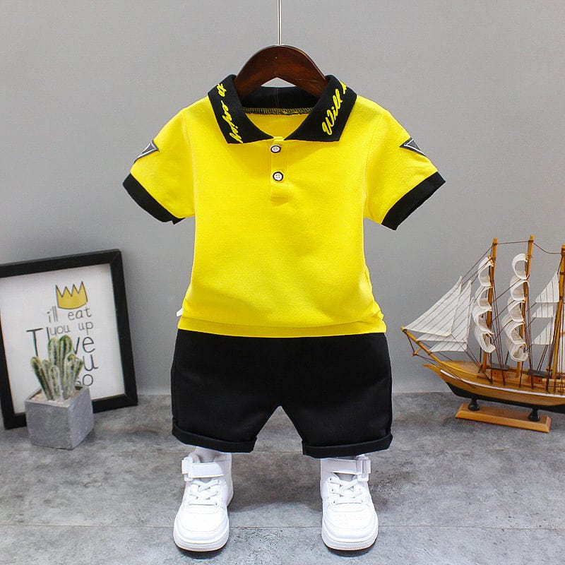 Showlu Fashion Store 0 picture color2 / 12M Baby Little Boy's Clothing Set Summer White Black Children Kid's Sport Suit Toddler Boys Formal Clothes Sets 1 2 3 4 5 Years