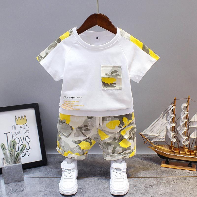 Showlu Fashion Store 0 picture color5 / 12M Baby Little Boy's Clothing Set Summer White Black Children Kid's Sport Suit Toddler Boys Formal Clothes Sets 1 2 3 4 5 Years