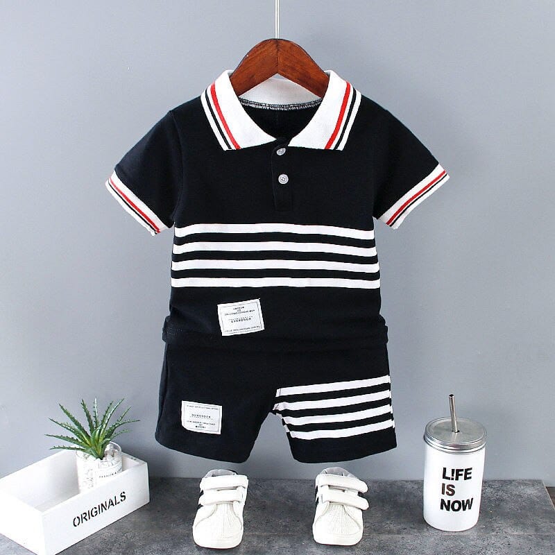 Showlu Fashion Store 0 picture color9 / 12M Baby Little Boy's Clothing Set Summer White Black Children Kid's Sport Suit Toddler Boys Formal Clothes Sets 1 2 3 4 5 Years