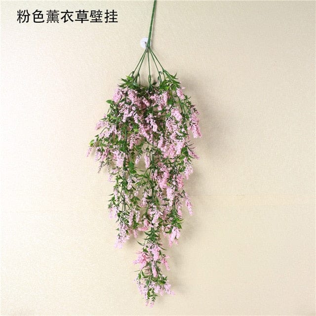 Showlu Fashion Store 0 Pink 1 Violet Artificial Flower Party Decoration Simulation Valentine&#39;s Day Wedding Wall Hanging Basket Flower Orchid fake Flower