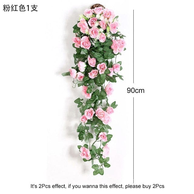 Showlu Fashion Store 0 Pink 2 Violet Artificial Flower Party Decoration Simulation Valentine&#39;s Day Wedding Wall Hanging Basket Flower Orchid fake Flower