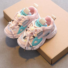 Showlu Fashion Store 0 Pink / 21 (inside 13.5 cm) 2022 New Girl&#39;s Sneakers Children&#39;s Boy&#39;s Baby Mesh Breathable Kids Shoes Toddler Girl Sneakers Flats Shoes Outdoor Sneaker