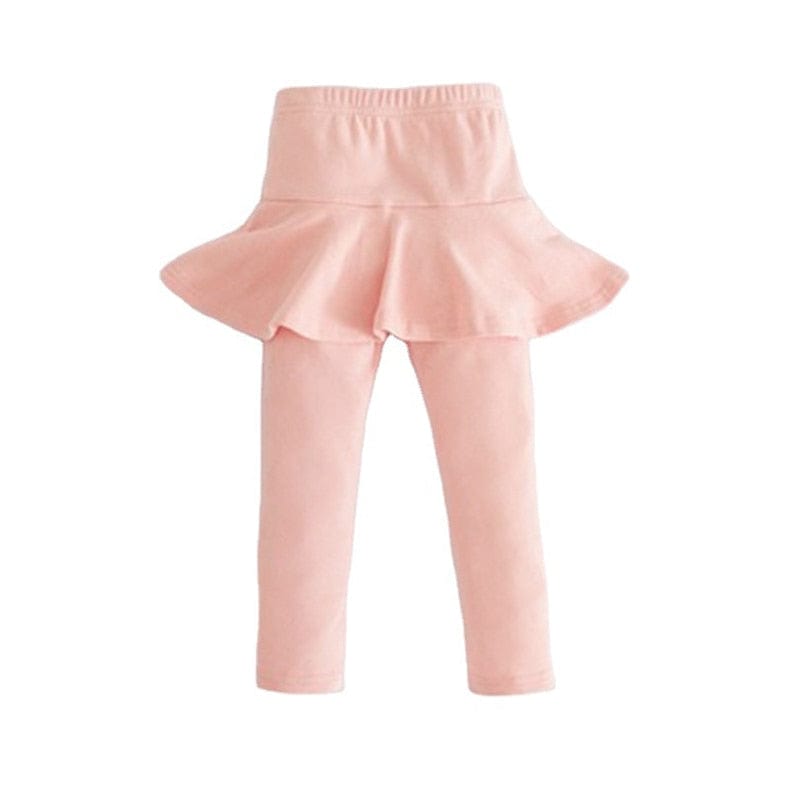 Showlu Fashion Store 0 Pink / 2T Solid Color Girls Pants Kids Leggings 2-10Y Children Clothing Autumn Cotton Leggings Warm Baby Girl Skirt-pants High Quality