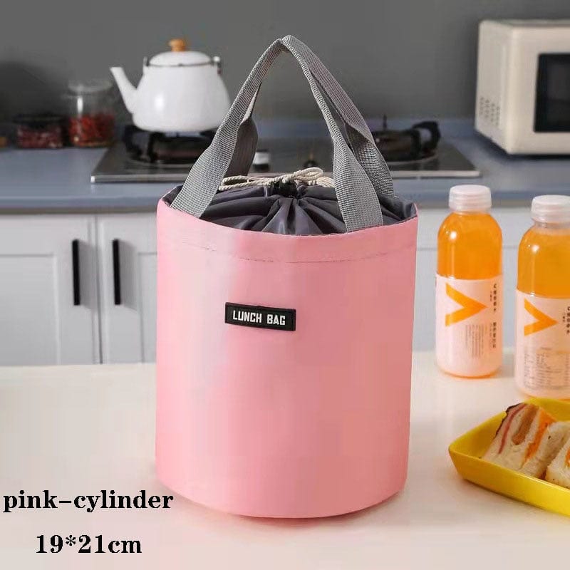 Showlu Fashion Store 0 pink-cylinder Insulated Lunch Food Storage Bag