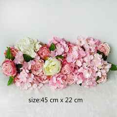 Showlu Fashion Store 0 pink Luxury Wedding Road Cited Flowers Rose Peony Hydrangea Mix DIY Arched Door Flower Row Window T Station Wedding Decoration