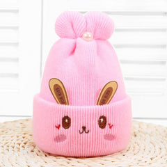 Showlu Fashion Store 0 Pink Newborn Girl&Boy Hats Baby Soft Warm Crochet Knit Cartoon Beanie Cap Cute Baby Hats for 0-6 Months Baby Winter Hat for Kids