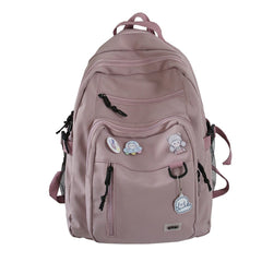 Showlu Fashion Store 0 Pink No bear doll Fashion Big Student Backpack NEW Badge Rucksack Girls School Bag High Capacity Women Backpack Female Cute Leisure Travel Mochila