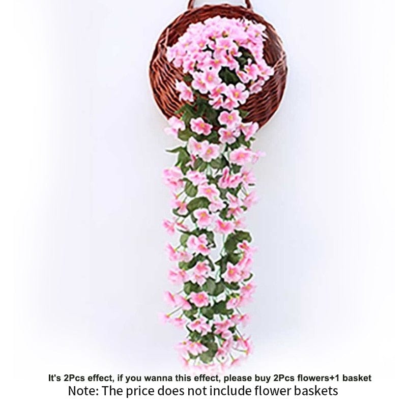 Showlu Fashion Store 0 Pink Violet Artificial Flower Party Decoration Simulation Valentine&#39;s Day Wedding Wall Hanging Basket Flower Orchid fake Flower