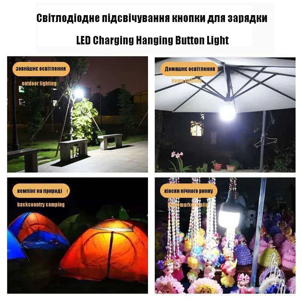 Showlu Fashion Store 0 Portable Camping Lights Rechargeable lamp Led Light Lantern Emergency Bulb High Power Tents Lighting Flashlight Equipment Bulb